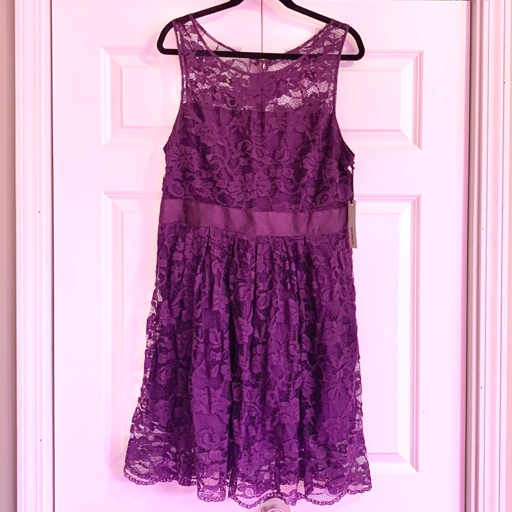 BB Dakota Lace Dress in Plum color
